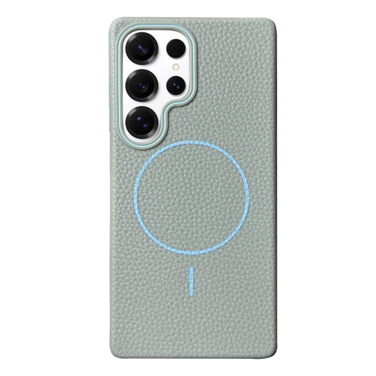Thin Circle MagSafe Litchi Grain TPU Phone Case, For Samsung Galaxy S25 5G, For Samsung Galaxy S25+ 5G, For Samsung Galaxy S25 Ultra 5G, For Samsung Galaxy S24 FE 5G, For Samsung Galaxy S24 Ultra 5G, For Samsung Galaxy S24+ 5G, For Samsung Galaxy S24 5...