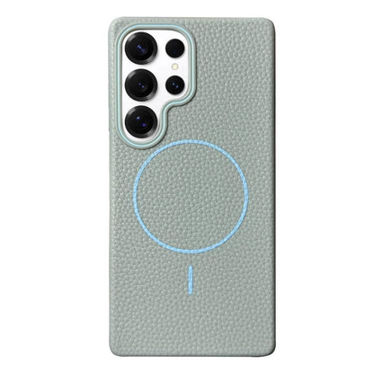 Thin Circle MagSafe Litchi Grain TPU Phone Case, For Samsung Galaxy S25 5G, For Samsung Galaxy S25+ 5G, For Samsung Galaxy S25 Ultra 5G, For Samsung Galaxy S24 FE 5G, For Samsung Galaxy S24 Ultra 5G, For Samsung Galaxy S24+ 5G, For Samsung Galaxy S24 5...