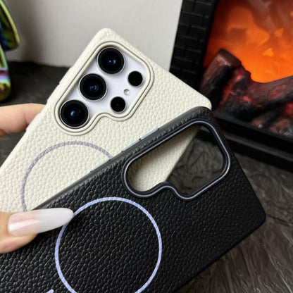 Thin Circle MagSafe Litchi Grain TPU Phone Case, For Samsung Galaxy S23 Ultra 5G, For Samsung Galaxy S23+ 5G, For Samsung Galaxy S23 5G, For Samsung Galaxy S22 Ultra 5G, For Samsung Galaxy S22+ 5G, For Samsung Galaxy S22 5G