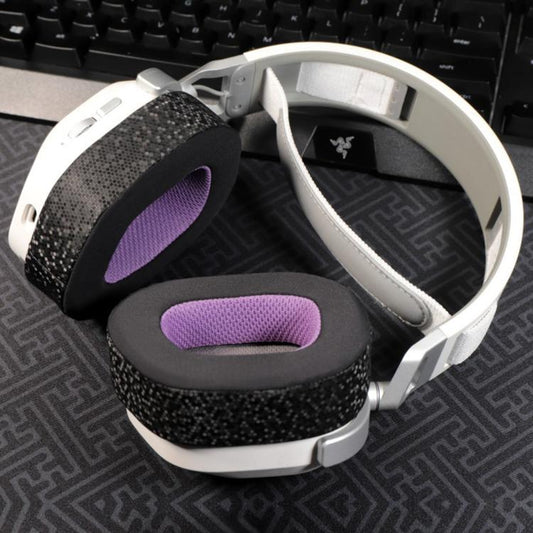 1 Pair Magic Ice Skin Replacement Earpads For Corsair HS80 Max / HS80 USB Wired / HS80 RGB, Magic Ice Skin (Black Purple)