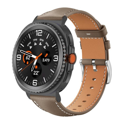xDfind Flat Head Black Shark Fine Grain Leather Watch Band, For Samsung Galaxy Watch Ultra / Ultra 2025, For Samsung Galaxy Watch8 / Watch8 Classic, For Samsung Galaxy Watch7 / FE / 6 / 5 / 4