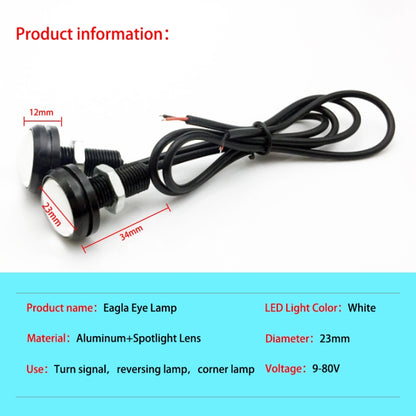 10 PCS 23mm 6 LED SMD-5730 DC9-80V Phare Moto Œil d'Aigle, 6 LED SMD-5730, 6 LED SMD-5730 (Lumière Blanche)