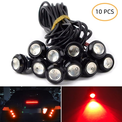 10 PIÈCES 18 mm 1,5 W DC9-80V Phare de moto œil d'aigle double lentille, double lentille 18 mm (lumière jaune), double lentille 18 mm (lumière rouge), double lentille 18 mm (lumière blanche)