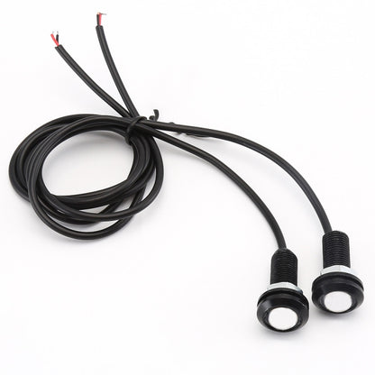 10 PIÈCES 18 mm 1,5 W DC9-80V Phare de moto œil d'aigle double lentille, double lentille 18 mm (lumière jaune), double lentille 18 mm (lumière rouge), double lentille 18 mm (lumière blanche)