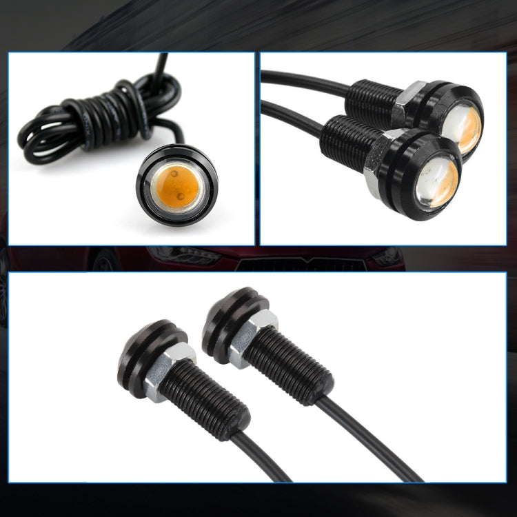 10 PIÈCES 18 mm 1,5 W DC9-80V Phare de moto œil d'aigle double lentille, double lentille 18 mm (lumière jaune), double lentille 18 mm (lumière rouge), double lentille 18 mm (lumière blanche)