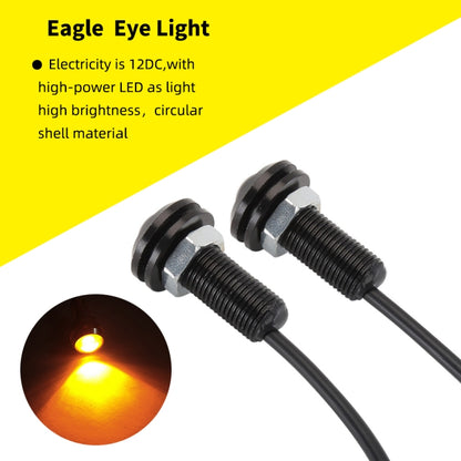 10 PIÈCES 18 mm 1,5 W DC9-80V Phare de moto œil d'aigle double lentille, double lentille 18 mm (lumière jaune), double lentille 18 mm (lumière rouge), double lentille 18 mm (lumière blanche)
