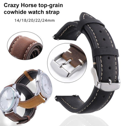 xDfind Retro Crazy Horse Texture Leather Watch Band, 24mm for Suunto 9 / 9 Baro / D5 / Core / 7, 14mm, 18mm, 20mm, 22mm