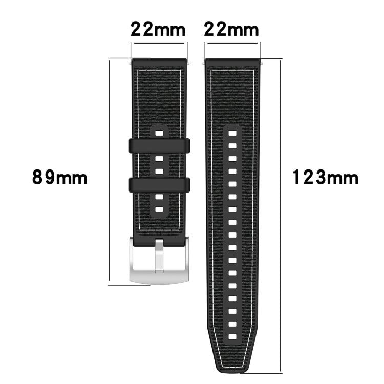 xDfind Hybrid Nylon Braid Silicone Watch Band, 20mm, 22mm