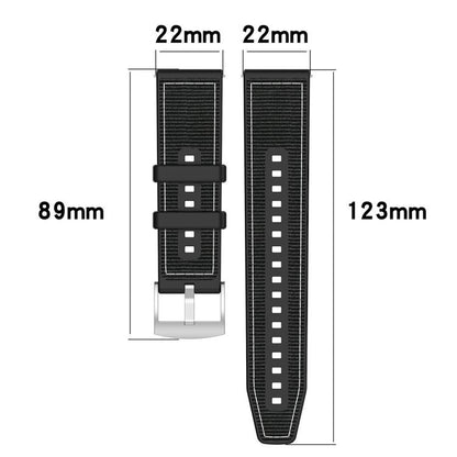 xDfind Hybrid Nylon Braid Silicone Watch Band, 20mm, 22mm