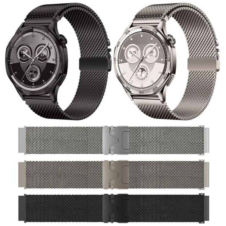 xDfind Milanese Parachute Buckle Stainless Steel Raised Fine Mesh Watch Band, 20mm, 22mm