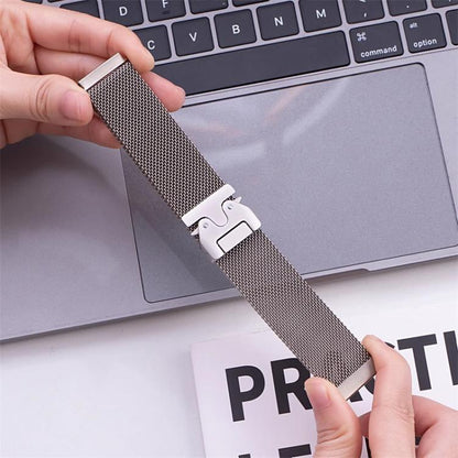 xDfind Milanese Parachute Buckle Stainless Steel Raised Fine Mesh Watch Band, 20mm, 22mm
