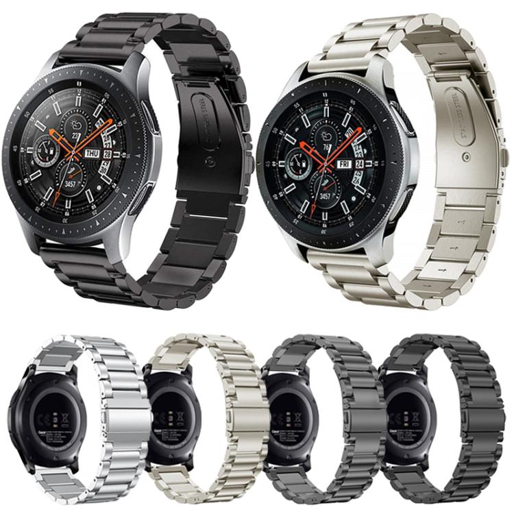 Three Beads Flat Buckle Titanium Alloy Watch Band, 24mm, 16mm