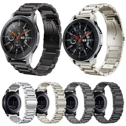 Three Beads Flat Buckle Titanium Alloy Watch Band, 24mm, 16mm