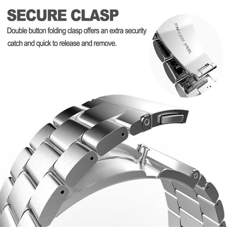 Three Beads Flat Buckle Titanium Alloy Watch Band, 24mm, 16mm
