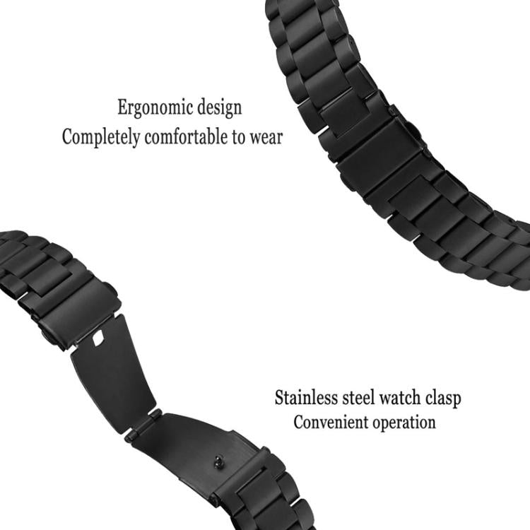 Three Beads Flat Buckle Titanium Alloy Watch Band, 24mm, 16mm