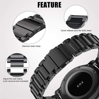 Three Beads Flat Buckle Titanium Alloy Watch Band, 24mm, 16mm