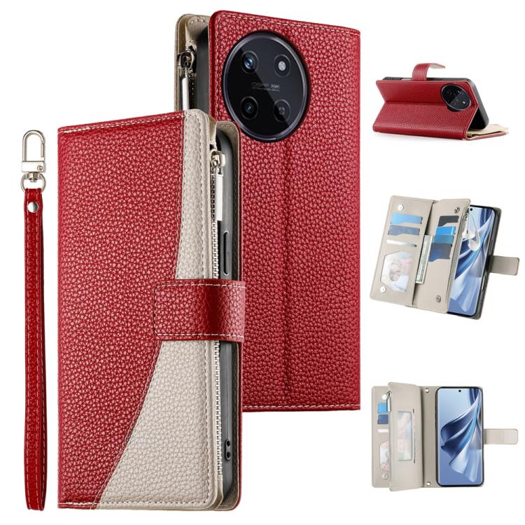 Stitching Multi-card Zipper Wallet Leather Phone Case with Short Strap, For Realme GT 6 / GT Neo6 / GT Neo6 SE, For Realme C67 4G / Realme 12 Lite Global, For Realme 12 Pro / 12 Pro+, For Realme 11 5G / 11x / C67 5G / Narzo 60x, For Realme 11 4G       ...