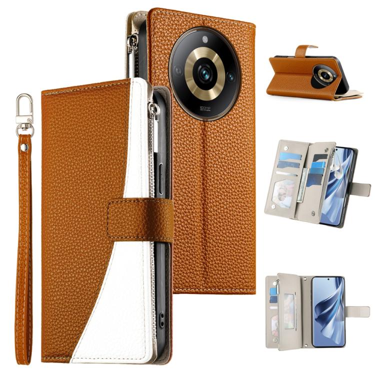 Stitching Multi-card Zipper Wallet Leather Phone Case with Short Strap, For Realme GT 6 / GT Neo6 / GT Neo6 SE, For Realme C67 4G / Realme 12 Lite Global, For Realme 12 Pro / 12 Pro+, For Realme 11 5G / 11x / C67 5G / Narzo 60x, For Realme 11 4G       ...
