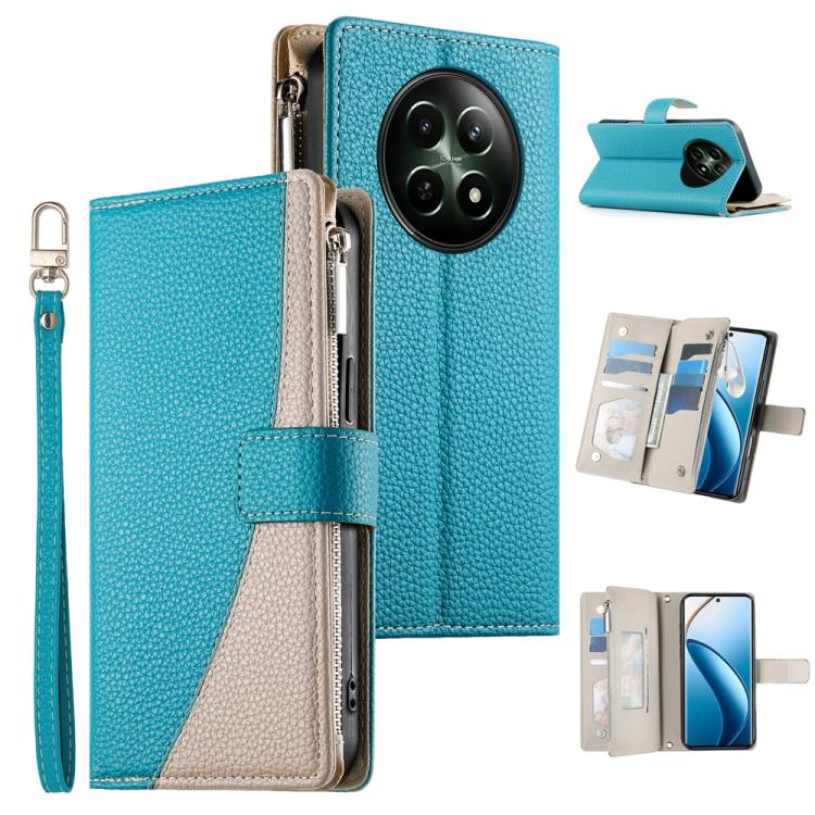 Stitching Multi-card Zipper Wallet Leather Phone Case with Short Strap, For Realme 16T 5G, For Realme C100 4G, For Realme C83 5G / C85 5G / Realme 15x 5G, For Realme 16 5G, For Realme 16 Pro+ 5G, For Realme 16 Pro 5G, For Realme C85 Pro 4G             ...