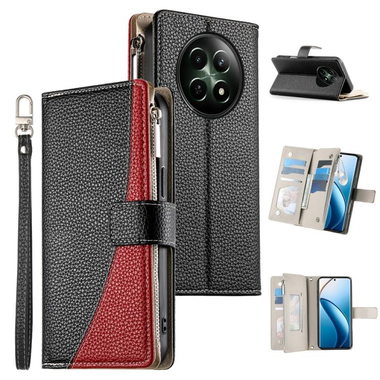 Stitching Multi-card Zipper Wallet Leather Phone Case with Short Strap, For Realme 16T 5G, For Realme C100 4G, For Realme C83 5G / C85 5G / Realme 15x 5G, For Realme 16 5G, For Realme 16 Pro+ 5G, For Realme 16 Pro 5G, For Realme C85 Pro 4G             ...