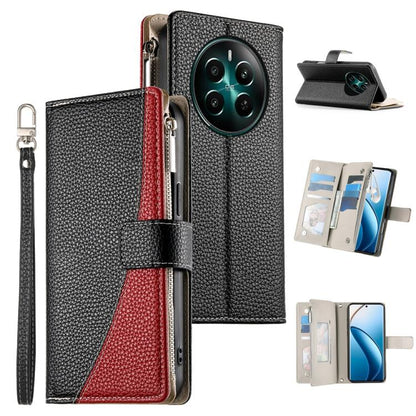 Stitching Multi-card Zipper Wallet Leather Phone Case with Short Strap, For Realme 16T 5G, For Realme C100 4G, For Realme C83 5G / C85 5G / Realme 15x 5G, For Realme 16 5G, For Realme 16 Pro+ 5G, For Realme 16 Pro 5G, For Realme C85 Pro 4G             ...