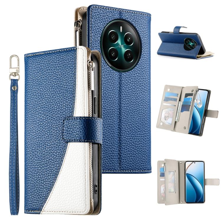 Stitching Multi-card Zipper Wallet Leather Phone Case with Short Strap, For Realme 16T 5G, For Realme C100 4G, For Realme C83 5G / C85 5G / Realme 15x 5G, For Realme 16 5G, For Realme 16 Pro+ 5G, For Realme 16 Pro 5G, For Realme C85 Pro 4G             ...