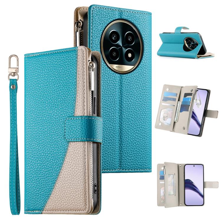 Stitching Multi-card Zipper Wallet Leather Phone Case with Short Strap, For Realme 16T 5G, For Realme C100 4G, For Realme C83 5G / C85 5G / Realme 15x 5G, For Realme 16 5G, For Realme 16 Pro+ 5G, For Realme 16 Pro 5G, For Realme C85 Pro 4G             ...