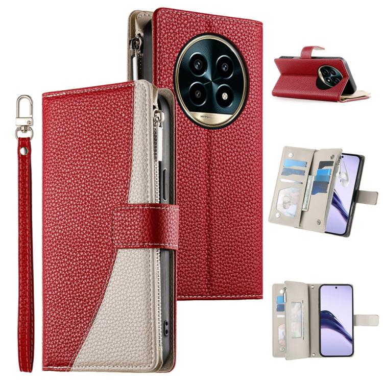Stitching Multi-card Zipper Wallet Leather Phone Case with Short Strap, For Realme 16T 5G, For Realme C100 4G, For Realme C83 5G / C85 5G / Realme 15x 5G, For Realme 16 5G, For Realme 16 Pro+ 5G, For Realme 16 Pro 5G, For Realme C85 Pro 4G             ...