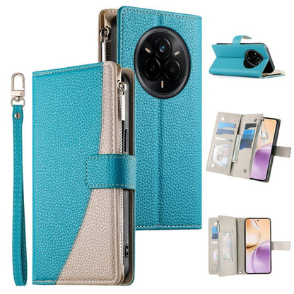 Stitching Multi-card Zipper Wallet Leather Phone Case with Short Strap, For Realme 16T 5G, For Realme C100 4G, For Realme C83 5G / C85 5G / Realme 15x 5G, For Realme 16 5G, For Realme 16 Pro+ 5G, For Realme 16 Pro 5G, For Realme C85 Pro 4G             ...