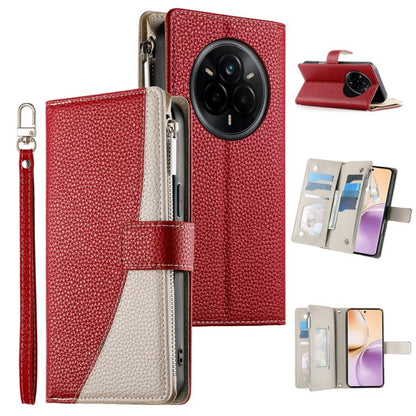 Stitching Multi-card Zipper Wallet Leather Phone Case with Short Strap, For Realme 16T 5G, For Realme C100 4G, For Realme C83 5G / C85 5G / Realme 15x 5G, For Realme 16 5G, For Realme 16 Pro+ 5G, For Realme 16 Pro 5G, For Realme C85 Pro 4G             ...