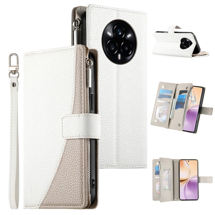 Stitching Multi-card Zipper Wallet Leather Phone Case with Short Strap, For Realme 16T 5G, For Realme C100 4G, For Realme C83 5G / C85 5G / Realme 15x 5G, For Realme 16 5G, For Realme 16 Pro+ 5G, For Realme 16 Pro 5G, For Realme C85 Pro 4G             ...