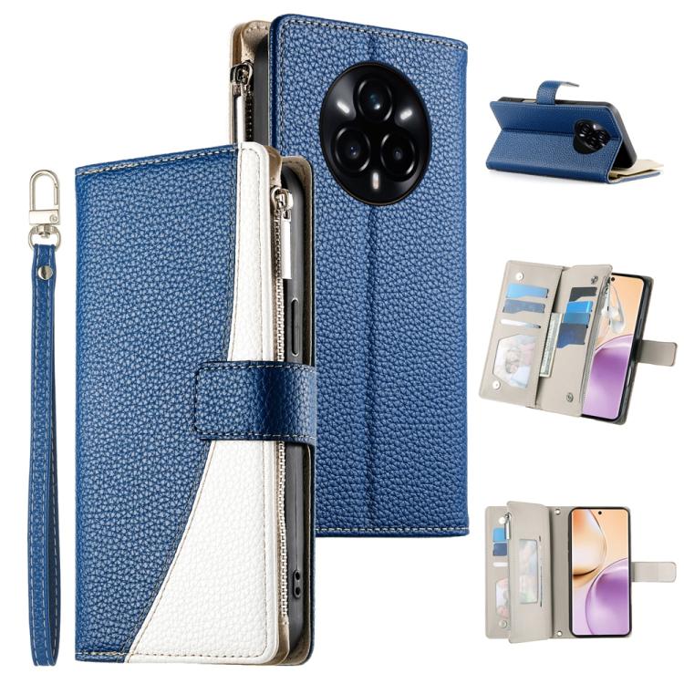 Stitching Multi-card Zipper Wallet Leather Phone Case with Short Strap, For Realme 16T 5G, For Realme C100 4G, For Realme C83 5G / C85 5G / Realme 15x 5G, For Realme 16 5G, For Realme 16 Pro+ 5G, For Realme 16 Pro 5G, For Realme C85 Pro 4G             ...