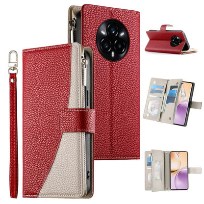 Stitching Multi-card Zipper Wallet Leather Phone Case with Short Strap, For Realme 16T 5G, For Realme C100 4G, For Realme C83 5G / C85 5G / Realme 15x 5G, For Realme 16 5G, For Realme 16 Pro+ 5G, For Realme 16 Pro 5G, For Realme C85 Pro 4G             ...