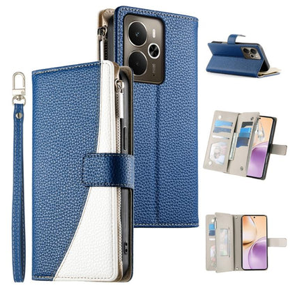 Stitching Multi-card Zipper Wallet Leather Phone Case with Short Strap, For Realme 16T 5G, For Realme C100 4G, For Realme C83 5G / C85 5G / Realme 15x 5G, For Realme 16 5G, For Realme 16 Pro+ 5G, For Realme 16 Pro 5G, For Realme C85 Pro 4G             ...