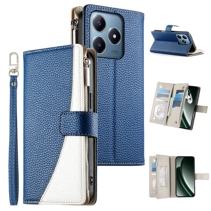 Stitching Multi-card Zipper Wallet Leather Phone Case with Short Strap, For Realme 16T 5G, For Realme C100 4G, For Realme C83 5G / C85 5G / Realme 15x 5G, For Realme 16 5G, For Realme 16 Pro+ 5G, For Realme 16 Pro 5G, For Realme C85 Pro 4G             ...