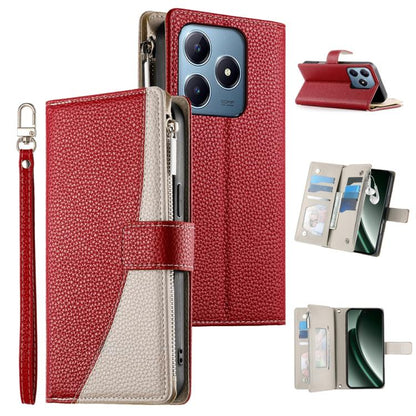 Stitching Multi-card Zipper Wallet Leather Phone Case with Short Strap, For Realme 16T 5G, For Realme C100 4G, For Realme C83 5G / C85 5G / Realme 15x 5G, For Realme 16 5G, For Realme 16 Pro+ 5G, For Realme 16 Pro 5G, For Realme C85 Pro 4G             ...