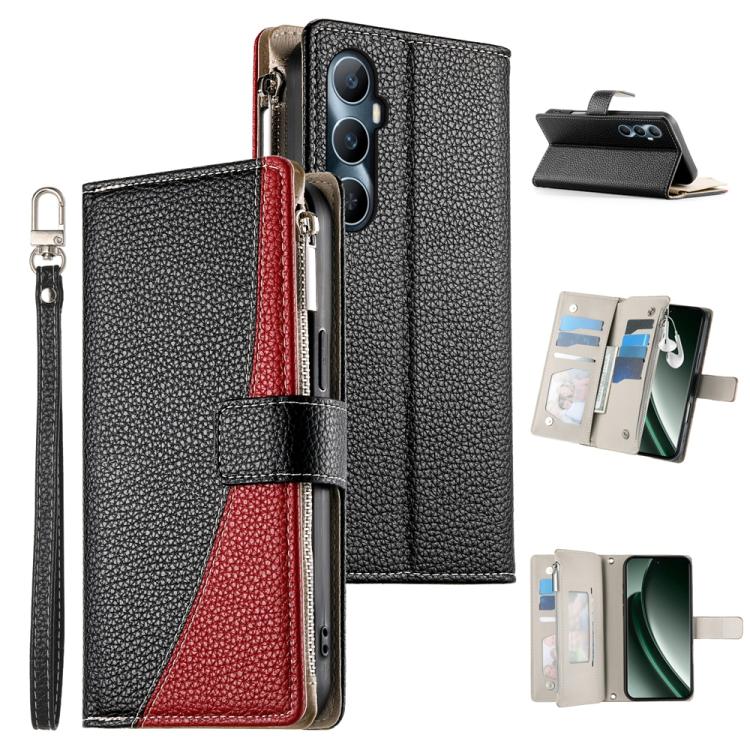 Stitching Multi-card Zipper Wallet Leather Phone Case with Short Strap, For Realme GT 6 / GT Neo6 / GT Neo6 SE, For Realme C67 4G / Realme 12 Lite Global, For Realme 12 Pro / 12 Pro+, For Realme 11 5G / 11x / C67 5G / Narzo 60x, For Realme 11 4G       ...