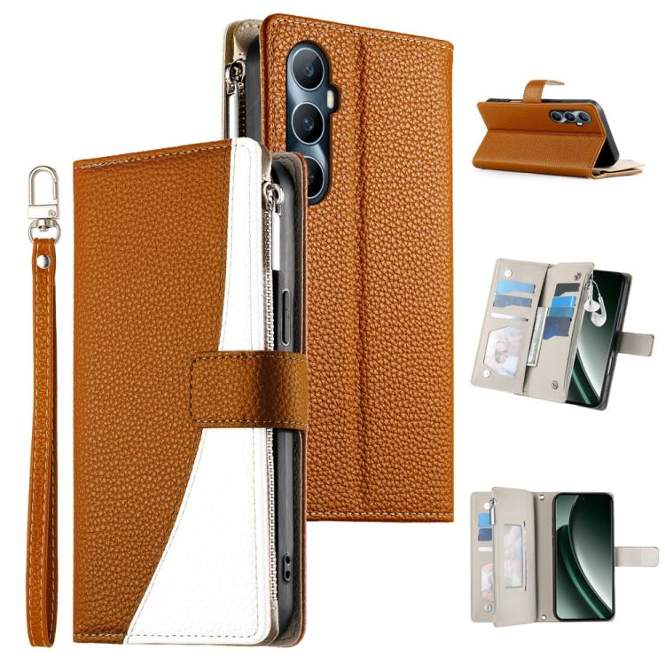 Stitching Multi-card Zipper Wallet Leather Phone Case with Short Strap, For Realme GT 6 / GT Neo6 / GT Neo6 SE, For Realme C67 4G / Realme 12 Lite Global, For Realme 12 Pro / 12 Pro+, For Realme 11 5G / 11x / C67 5G / Narzo 60x, For Realme 11 4G       ...