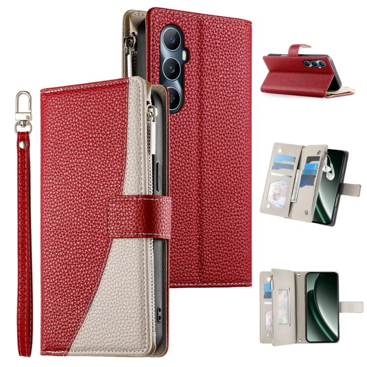 Stitching Multi-card Zipper Wallet Leather Phone Case with Short Strap, For Realme GT 6 / GT Neo6 / GT Neo6 SE, For Realme C67 4G / Realme 12 Lite Global, For Realme 12 Pro / 12 Pro+, For Realme 11 5G / 11x / C67 5G / Narzo 60x, For Realme 11 4G       ...