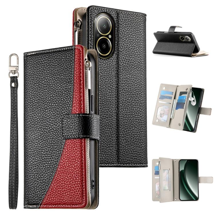 Stitching Multi-card Zipper Wallet Leather Phone Case with Short Strap, For Realme GT 6 / GT Neo6 / GT Neo6 SE, For Realme C67 4G / Realme 12 Lite Global, For Realme 12 Pro / 12 Pro+, For Realme 11 5G / 11x / C67 5G / Narzo 60x, For Realme 11 4G       ...