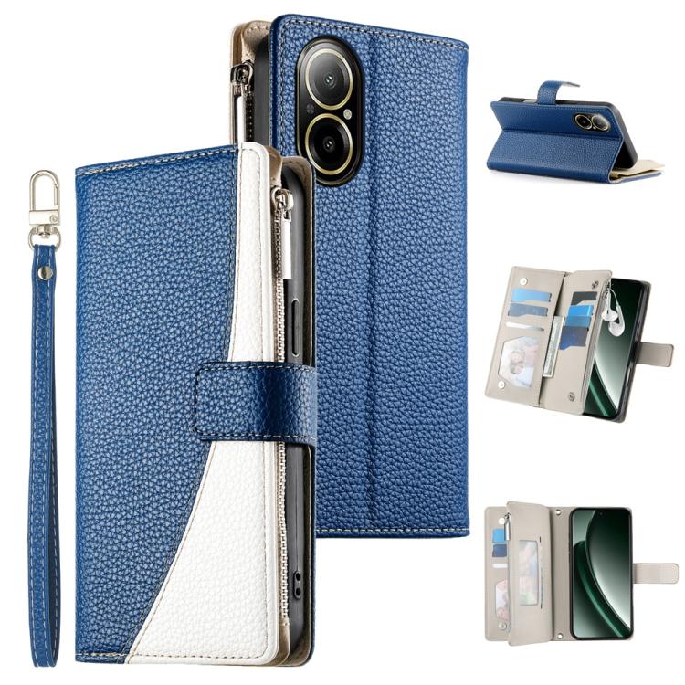 Stitching Multi-card Zipper Wallet Leather Phone Case with Short Strap, For Realme GT 6 / GT Neo6 / GT Neo6 SE, For Realme C67 4G / Realme 12 Lite Global, For Realme 12 Pro / 12 Pro+, For Realme 11 5G / 11x / C67 5G / Narzo 60x, For Realme 11 4G       ...