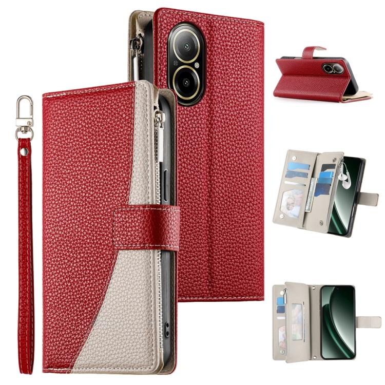 Stitching Multi-card Zipper Wallet Leather Phone Case with Short Strap, For Realme GT 6 / GT Neo6 / GT Neo6 SE, For Realme C67 4G / Realme 12 Lite Global, For Realme 12 Pro / 12 Pro+, For Realme 11 5G / 11x / C67 5G / Narzo 60x, For Realme 11 4G       ...