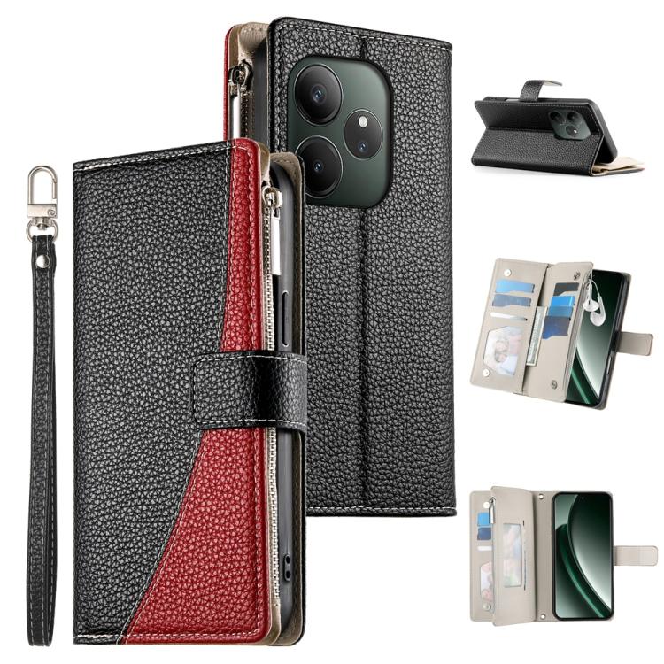 Stitching Multi-card Zipper Wallet Leather Phone Case with Short Strap, For Realme GT 6 / GT Neo6 / GT Neo6 SE, For Realme C67 4G / Realme 12 Lite Global, For Realme 12 Pro / 12 Pro+, For Realme 11 5G / 11x / C67 5G / Narzo 60x, For Realme 11 4G       ...