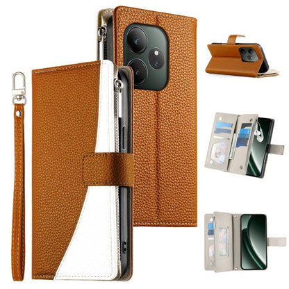 Stitching Multi-card Zipper Wallet Leather Phone Case with Short Strap, For Realme GT 6 / GT Neo6 / GT Neo6 SE, For Realme C67 4G / Realme 12 Lite Global, For Realme 12 Pro / 12 Pro+, For Realme 11 5G / 11x / C67 5G / Narzo 60x, For Realme 11 4G       ...