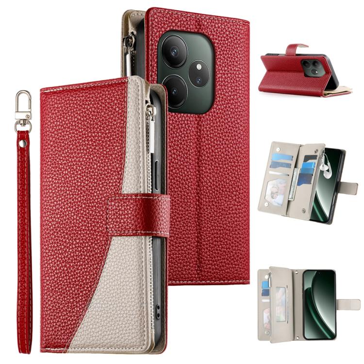 Stitching Multi-card Zipper Wallet Leather Phone Case with Short Strap, For Realme GT 6 / GT Neo6 / GT Neo6 SE, For Realme C67 4G / Realme 12 Lite Global, For Realme 12 Pro / 12 Pro+, For Realme 11 5G / 11x / C67 5G / Narzo 60x, For Realme 11 4G       ...