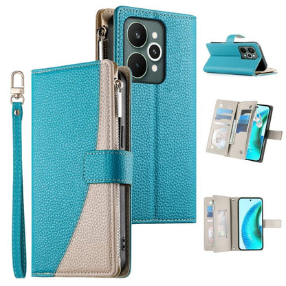 Stitching Multi-card Zipper Wallet Leather Phone Case with Short Strap, For Realme 16T 5G, For Realme C100 4G, For Realme C83 5G / C85 5G / Realme 15x 5G, For Realme 16 5G, For Realme 16 Pro+ 5G, For Realme 16 Pro 5G, For Realme C85 Pro 4G             ...