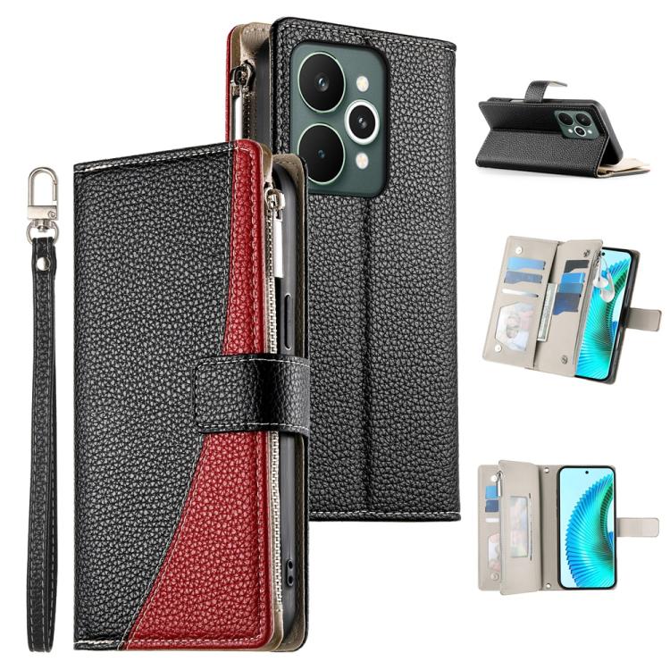 Stitching Multi-card Zipper Wallet Leather Phone Case with Short Strap, For Realme 16T 5G, For Realme C100 4G, For Realme C83 5G / C85 5G / Realme 15x 5G, For Realme 16 5G, For Realme 16 Pro+ 5G, For Realme 16 Pro 5G, For Realme C85 Pro 4G             ...