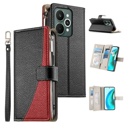 Stitching Multi-card Zipper Wallet Leather Phone Case with Short Strap, For Realme 16T 5G, For Realme C100 4G, For Realme C83 5G / C85 5G / Realme 15x 5G, For Realme 16 5G, For Realme 16 Pro+ 5G, For Realme 16 Pro 5G, For Realme C85 Pro 4G             ...