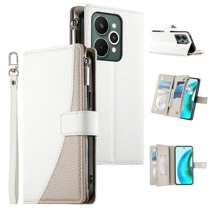 Stitching Multi-card Zipper Wallet Leather Phone Case with Short Strap, For Realme 16T 5G, For Realme C100 4G, For Realme C83 5G / C85 5G / Realme 15x 5G, For Realme 16 5G, For Realme 16 Pro+ 5G, For Realme 16 Pro 5G, For Realme C85 Pro 4G             ...