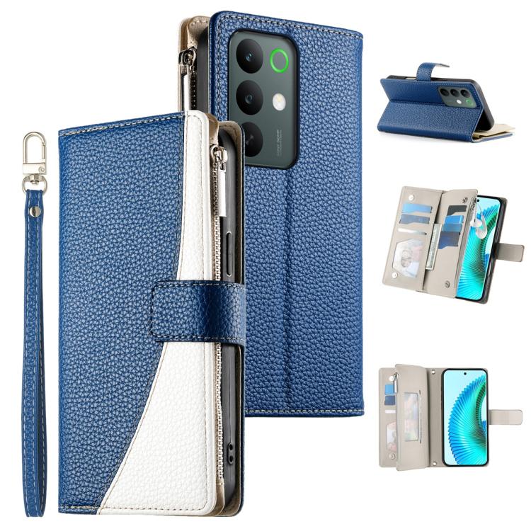 Stitching Multi-card Zipper Wallet Leather Phone Case with Short Strap, For Realme 16T 5G, For Realme C100 4G, For Realme C83 5G / C85 5G / Realme 15x 5G, For Realme 16 5G, For Realme 16 Pro+ 5G, For Realme 16 Pro 5G, For Realme C85 Pro 4G             ...